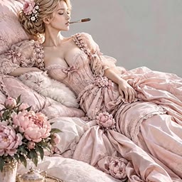 Nachher - Rosa Kleid Rauch Porträt