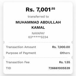 JazzCash Receipt Date Edit