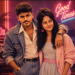 80s Couple Photo Edit