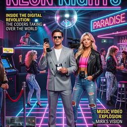 80s Neon Magazine Cover