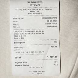 Hotel Bill Tariff Edit