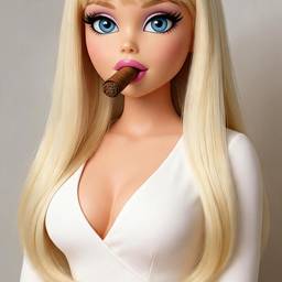 Blonde Doll with Cigar