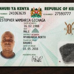Straightened Kenyan ID Card