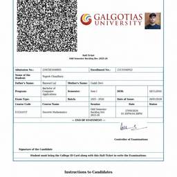 Edit Exam Hall Ticket
