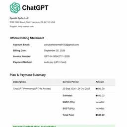 Después - Mockup de Recibo Premium de ChatGPT