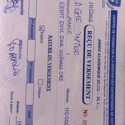 Tuition Receipt Text Edit
