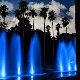 Blue Fountain Night Glow