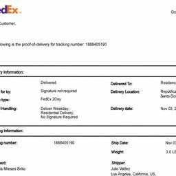 FedEx Delivery Proof Edit