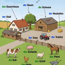 After - German Farm Vocabulary Chart