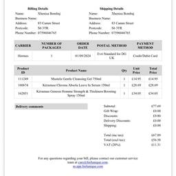 Before - Invoice Name Change