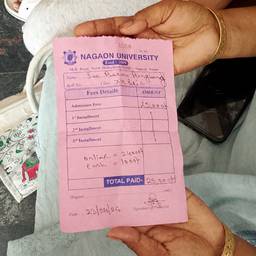 University Fee Receipt Edit