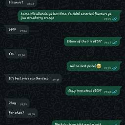 Après - Modifier le prix dans une conversation WhatsApp