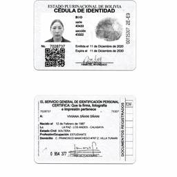 Bolivian ID Card Enhanced