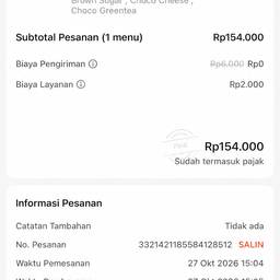 Food Order Receipt Edit