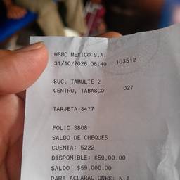 Bank Receipt Balance Edit