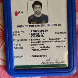 Student ID Card DOB Edit