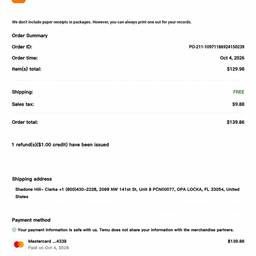 After - Temu Order Receipt Edit