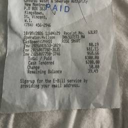 Water Bill Receipt Edit