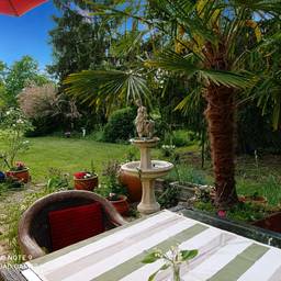 Nachher - Gartenbearbeitung mit blauem Himmel