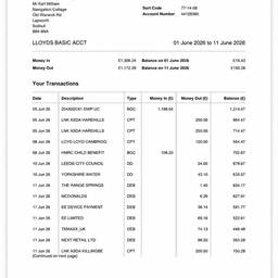 Bank Statement Edit