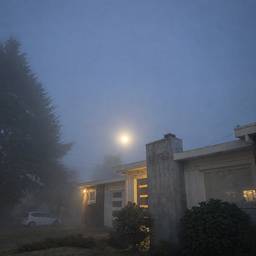 Foggy Night House Photo