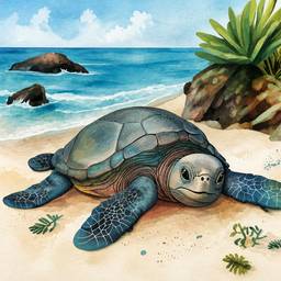 Watercolor Sea Turtle Art