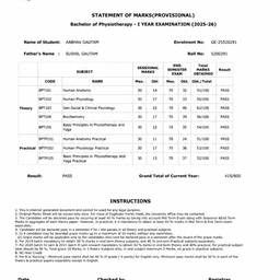 Marksheet Fail to Pass Edit