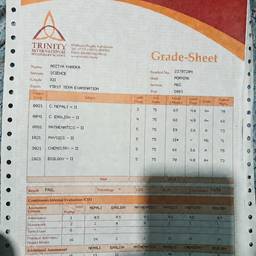 Grade Sheet Edit