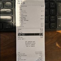 Depois - Recibo de cafeteria editado