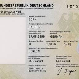 German ID Card Template