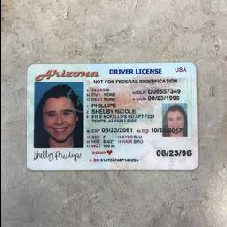 Antes - Edición de licencia de conducir de Arizona