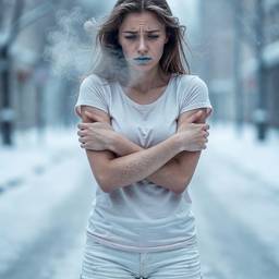Freezing Girl Winter Portrait