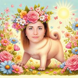 Woman Face on Pug