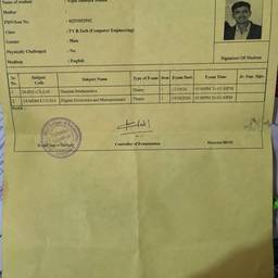 Exam Hall Ticket Edit