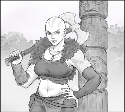 Antes - Guerreiro de Fantasía Fotorrealista