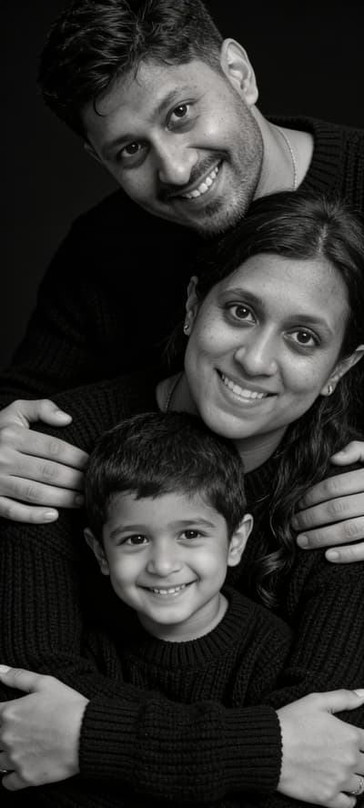 Dramatic Family Studio Portrait