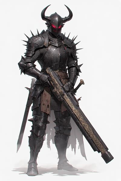 Antes - Edição de Armadura de Cavaleiro Demoníaco