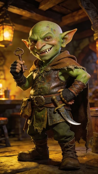 Bald Goblin D&amp;D Character