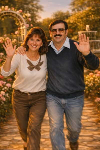 Vorher - Paar-Umarmung im Garten