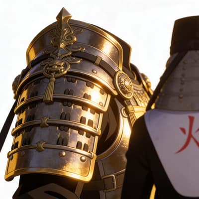 Después - Armadura de hombro de samurái anime