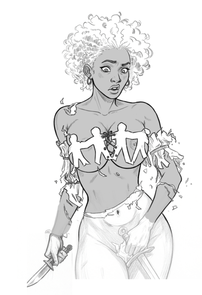 Avant - Art de croquis de guerrier médiéval