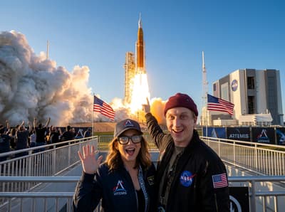 Family Rocket Launch Moment