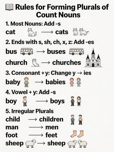 English Plurals Rules Poster