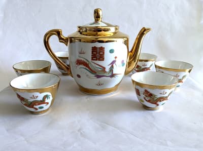 Before - Tea Set on Marble