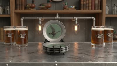Duck Coasters Bar Mockup