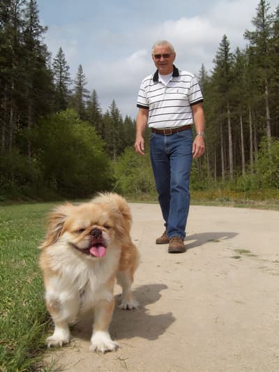 Man Closer to Dog Forest