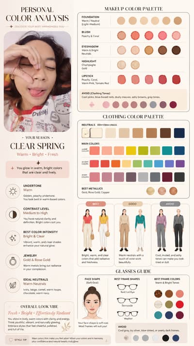 Nachher - Infografik zur Persönlichen Farbanalyse