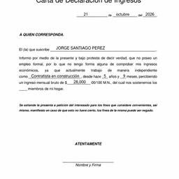 After - Income Declaration Form