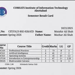 Edit Student Result Card