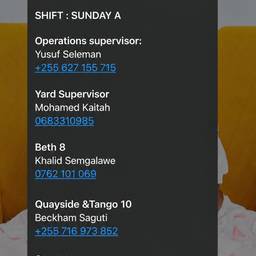 Shift Schedule Text Edit